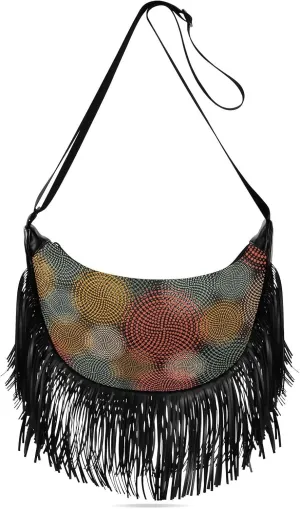 Women's PU Leather Chain Cross Body Bag, Shoulder Handbag Purse with Tassel for Ladies