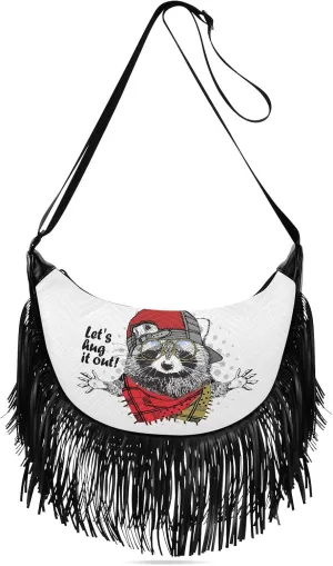 Women's PU Leather Chain Cross Body Bag, Shoulder Handbag Purse with Tassel for Ladies