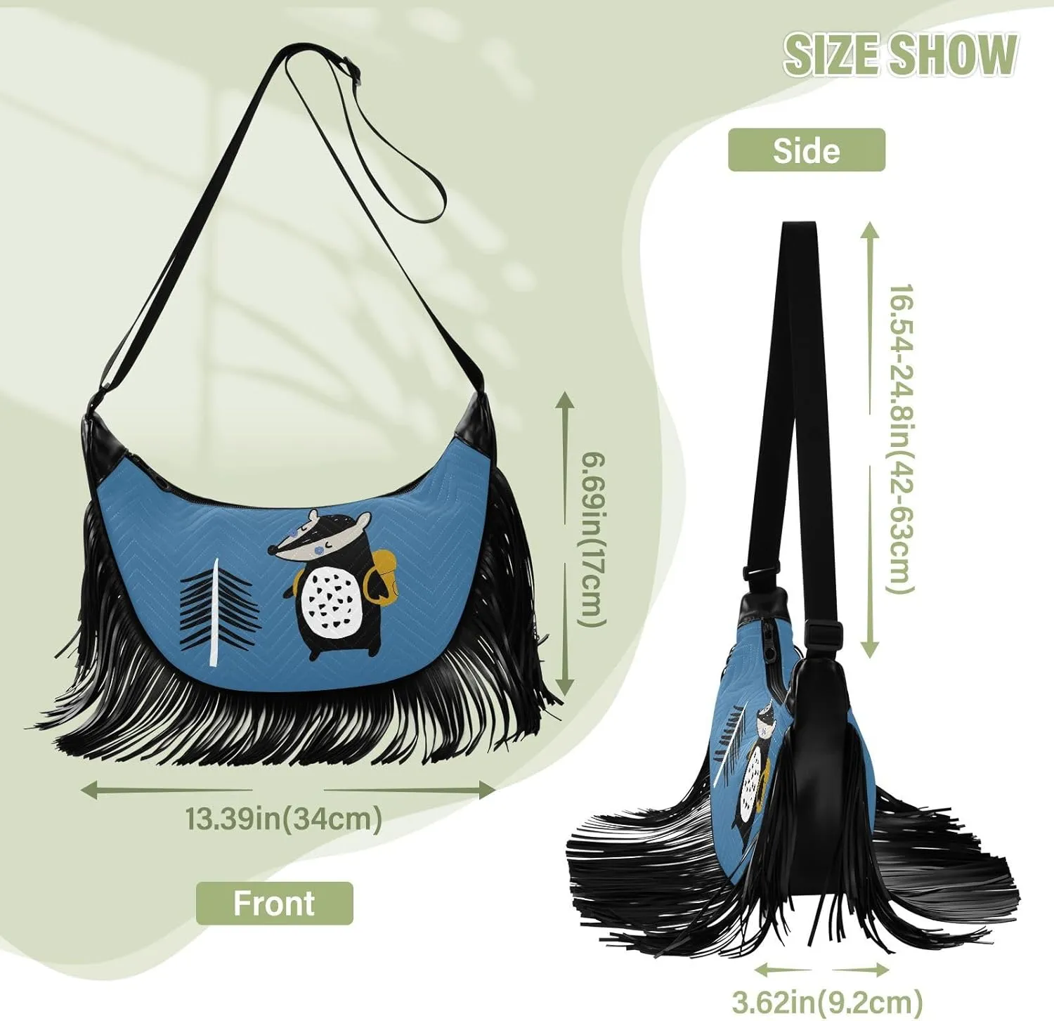 Women's PU Leather Chain Cross Body Bag, Shoulder Handbag Purse with Tassel for Ladies