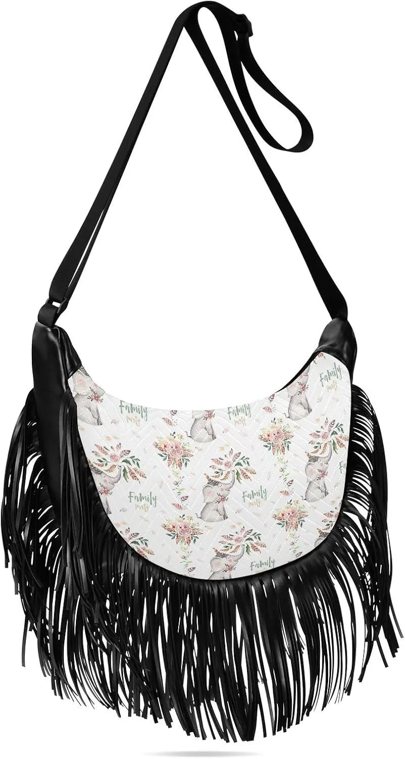 Women's PU Leather Chain Cross Body Bag, Shoulder Handbag Purse with Tassel for Ladies