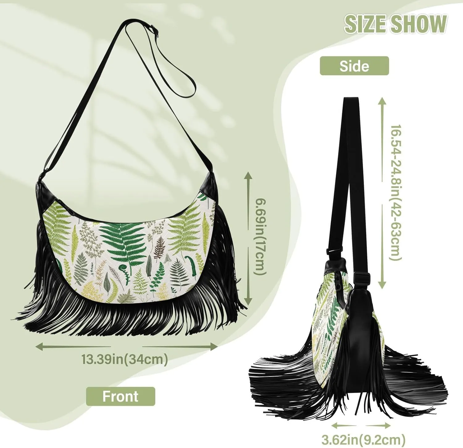 Women's PU Leather Chain Cross Body Bag, Shoulder Handbag Purse with Tassel for Ladies