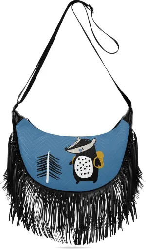Women's PU Leather Chain Cross Body Bag, Shoulder Handbag Purse with Tassel for Ladies