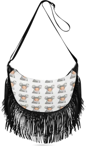 Women's PU Leather Chain Cross Body Bag, Shoulder Handbag Purse with Tassel for Ladies