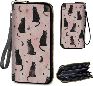 Womens Wallet PU Leather Wristlet Wallets for Women, Large Capacity Lady Fashion Wallet Card Holder Zipper Wallet