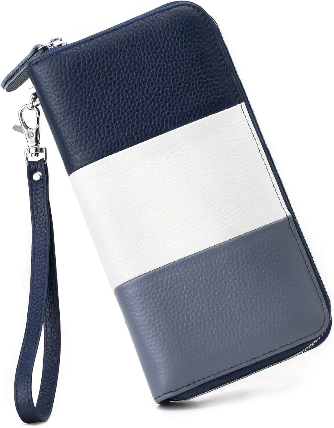 Womens Wallet RFID Blocking Genuine Leather Multi Credit Card Large Capacity Zip Around Clutch Travel Purse Wristlet