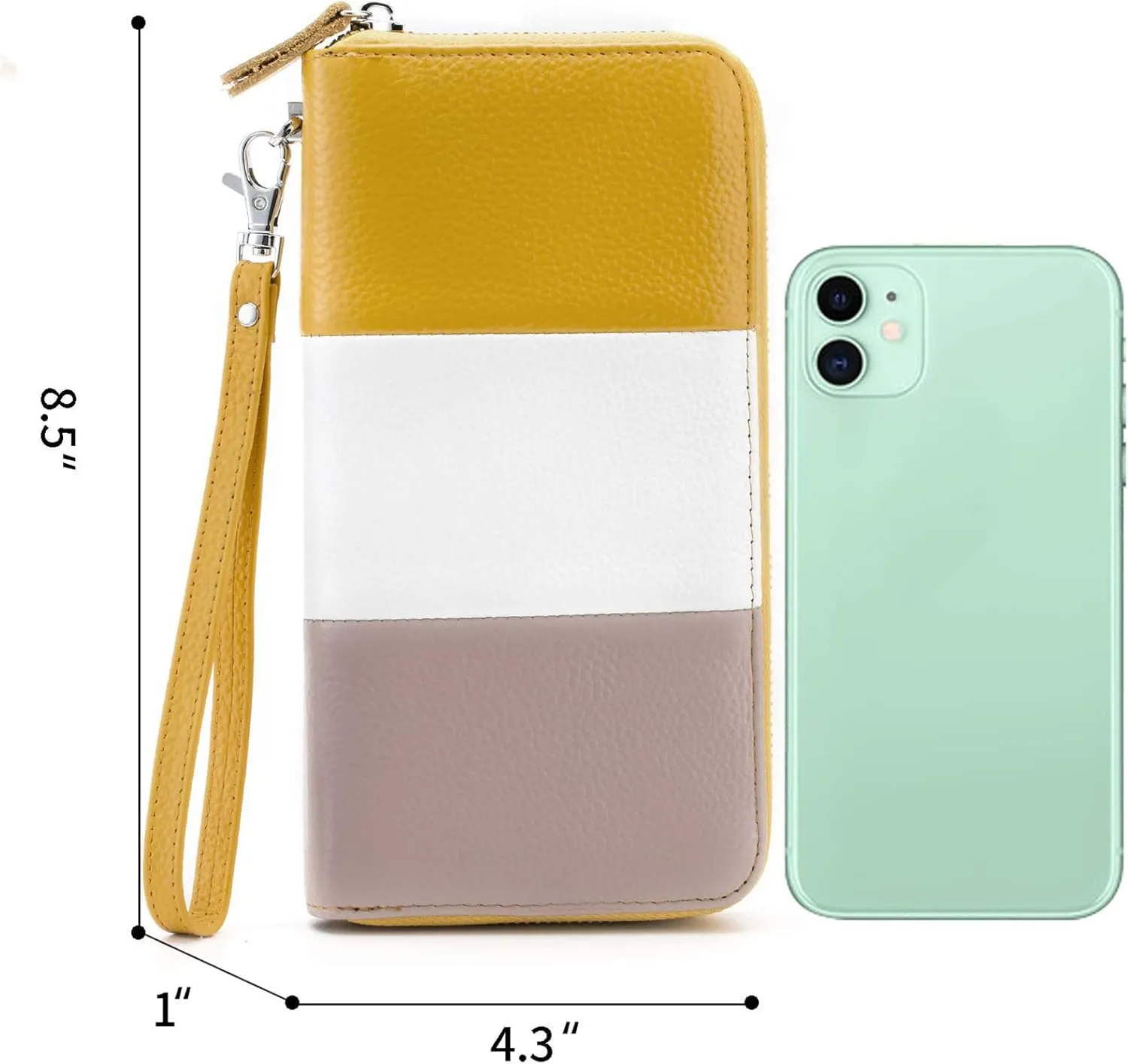 Womens Wallet RFID Blocking Genuine Leather Multi Credit Card Large Capacity Zip Around Clutch Travel Purse Wristlet
