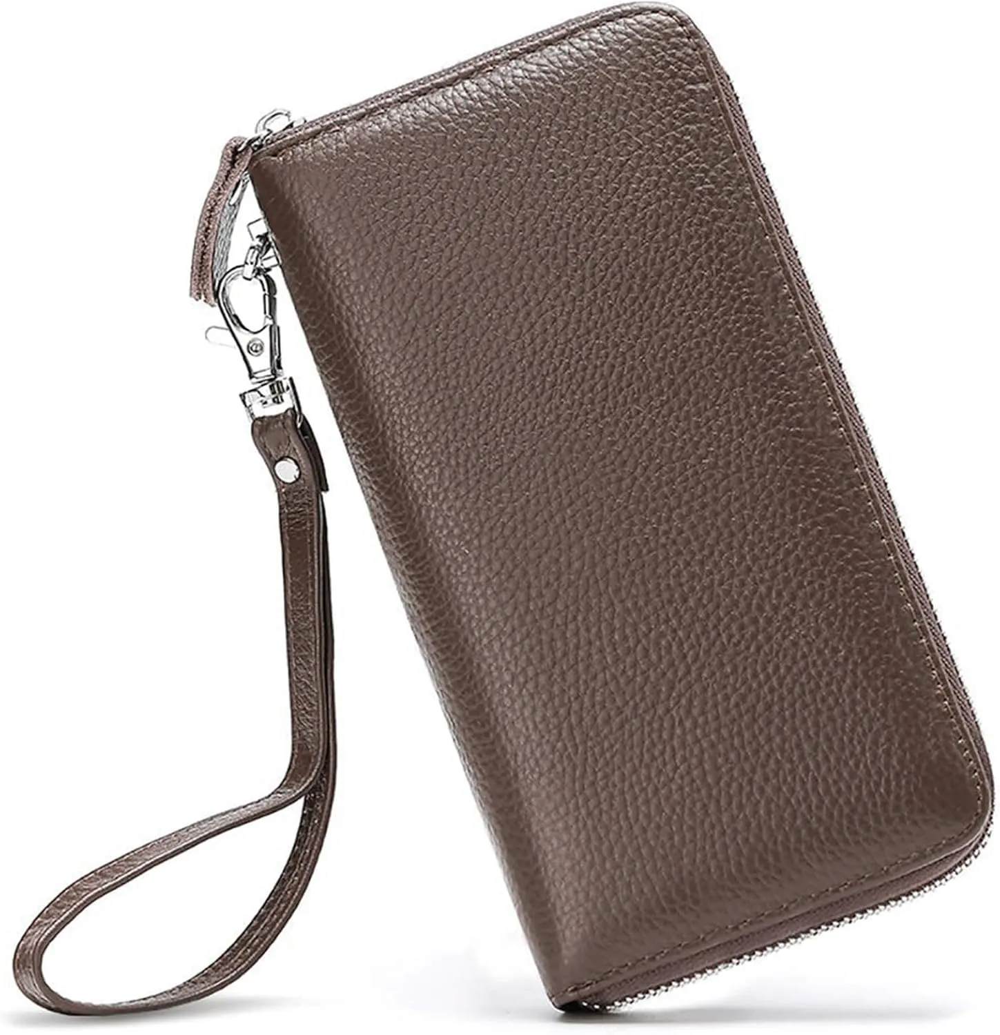 Womens Wallet RFID Blocking Genuine Leather Zip Around Wallet Clutch Wristlet Travel Long Purse for Women