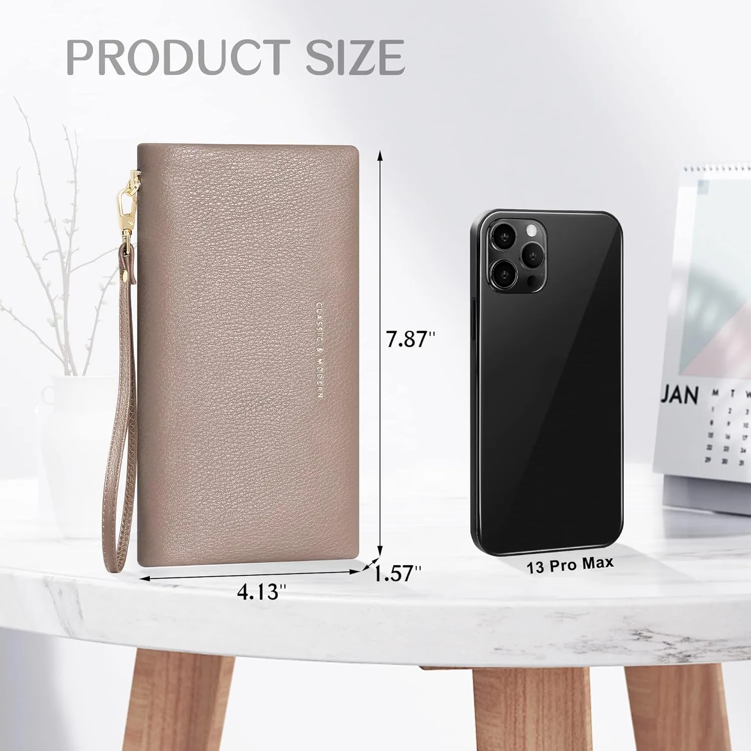 Womens Wallet RFID Large Capacity Zip Around Wallet PU Leather Credit Card Holder Clutch Wristlet Wallet Travel Purse