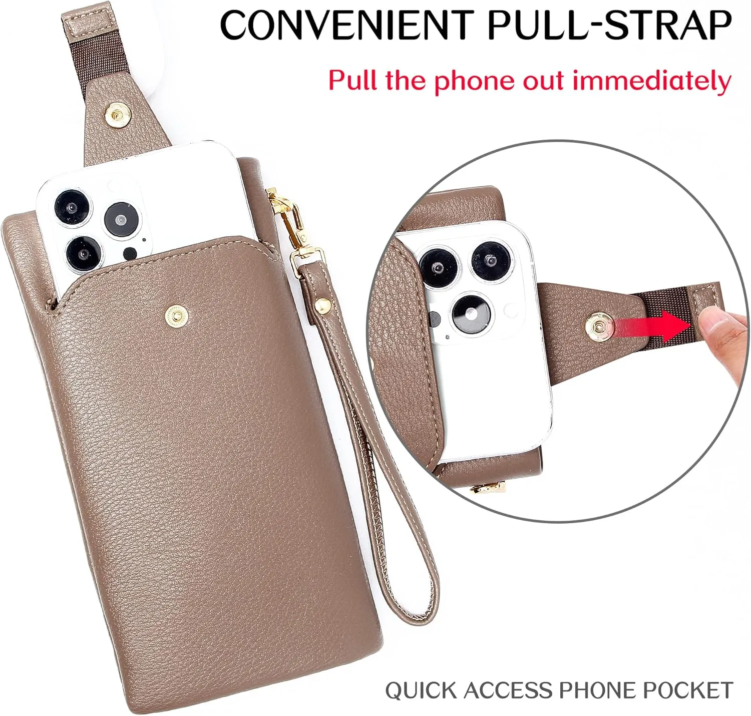 Womens Wallet RFID Large Capacity Zip Around Wallet PU Leather Credit Card Holder Clutch Wristlet Wallet Travel Purse