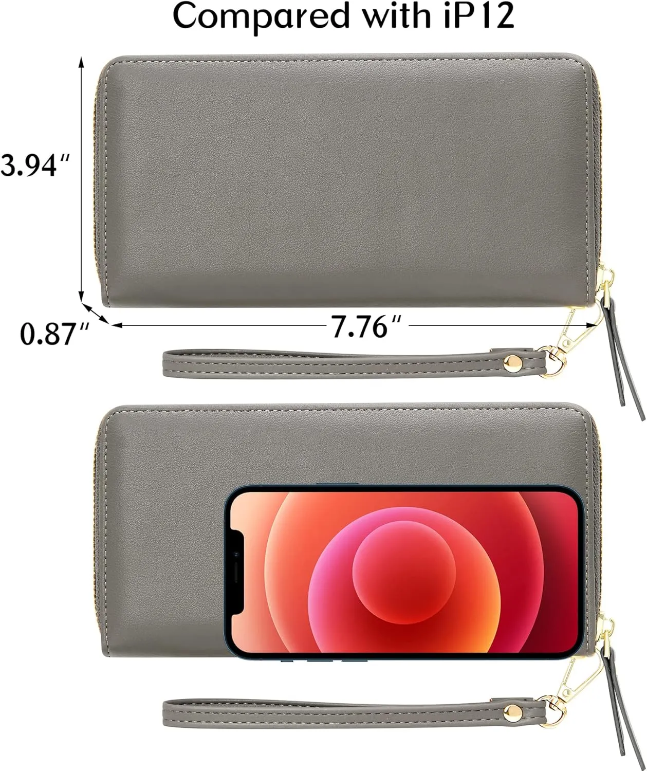 Womens Wallet RFID Large Capacity Zip Around Wallet PU Leather Credit Card Holder Clutch Wristlet Wallet Travel Purse