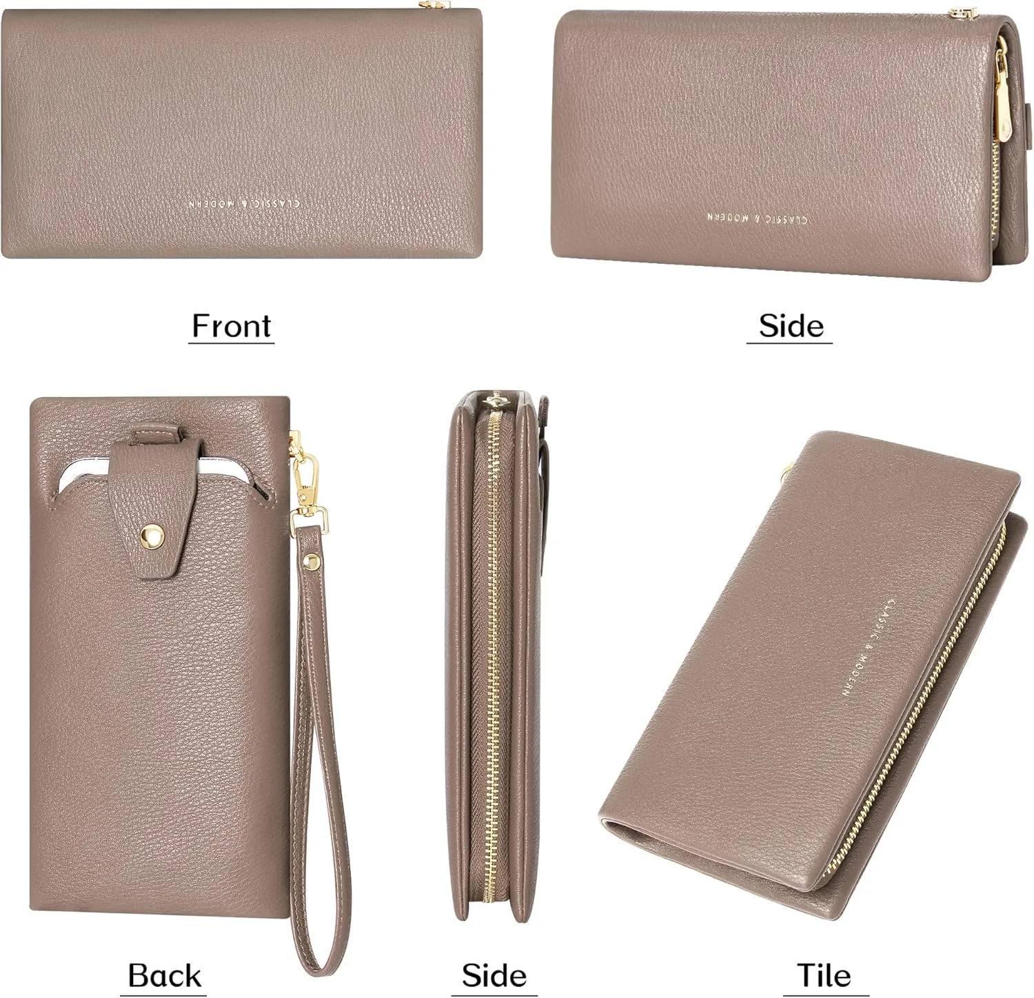 Womens Wallet RFID Large Capacity Zip Around Wallet PU Leather Credit Card Holder Clutch Wristlet Wallet Travel Purse