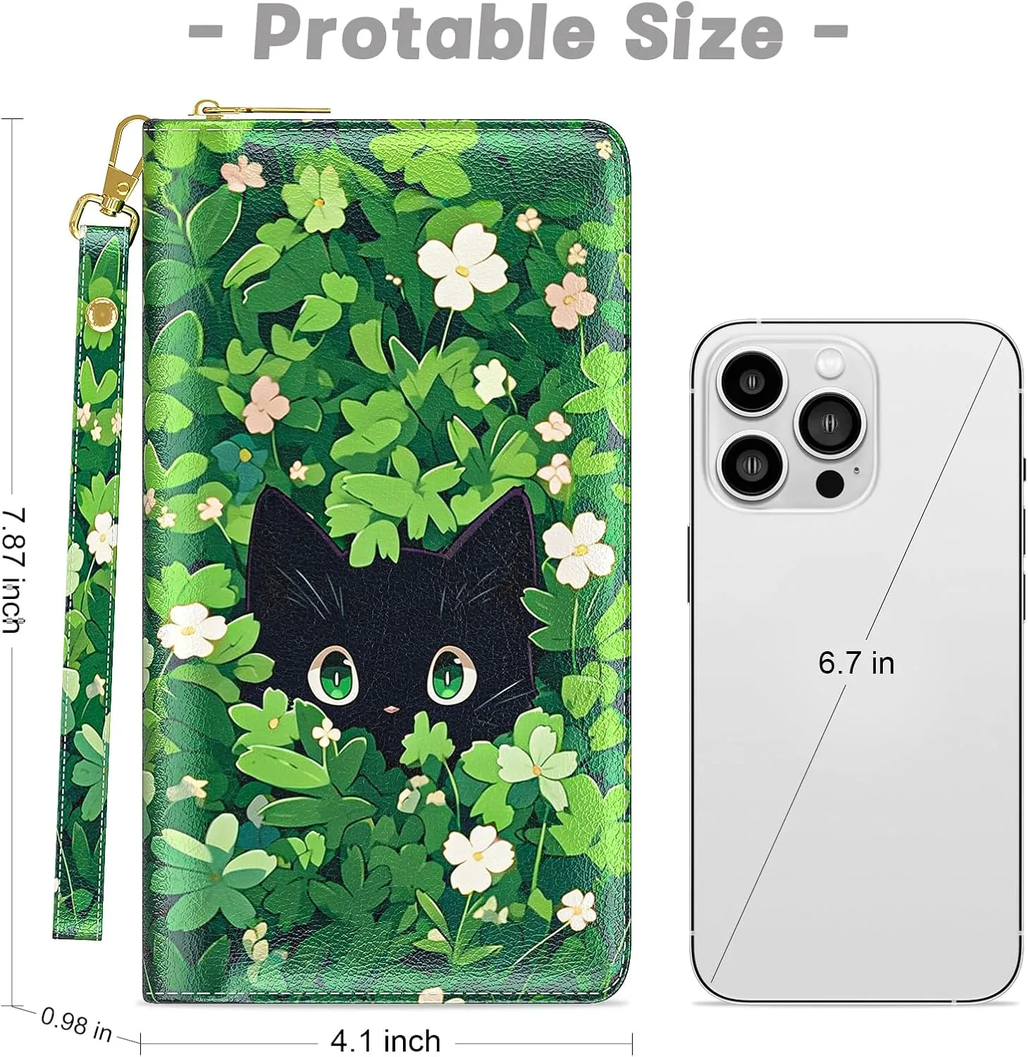 Womens Wallet, RFID Wristlet Wallets for Women, Ladies Clutch Purses, Large Travel Card Holder with Phone Holder