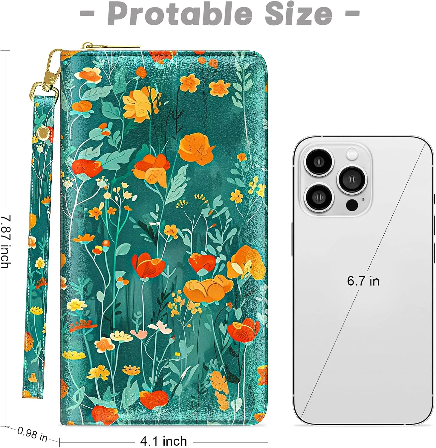 Womens Wallet, RFID Wristlet Wallets for Women, Ladies Clutch Purses, Large Travel Card Holder with Phone Holder