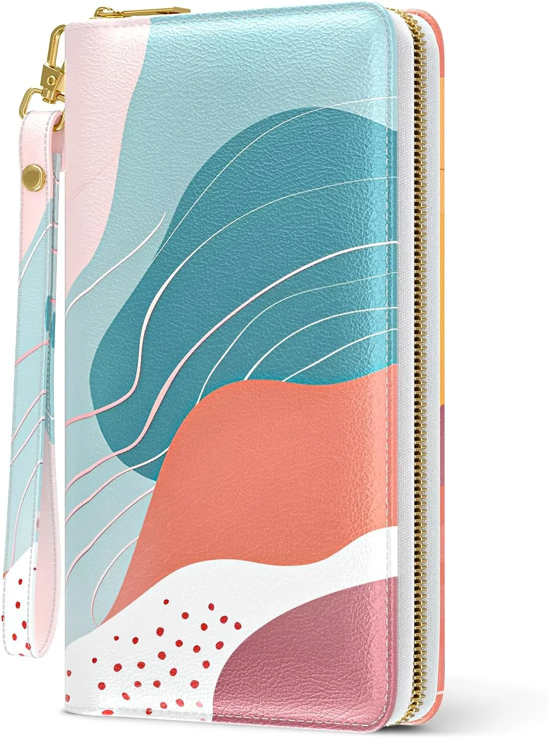 Womens Wallet, RFID Wristlet Wallets for Women, Ladies Clutch Purses, Large Travel Card Holder with Phone Holder