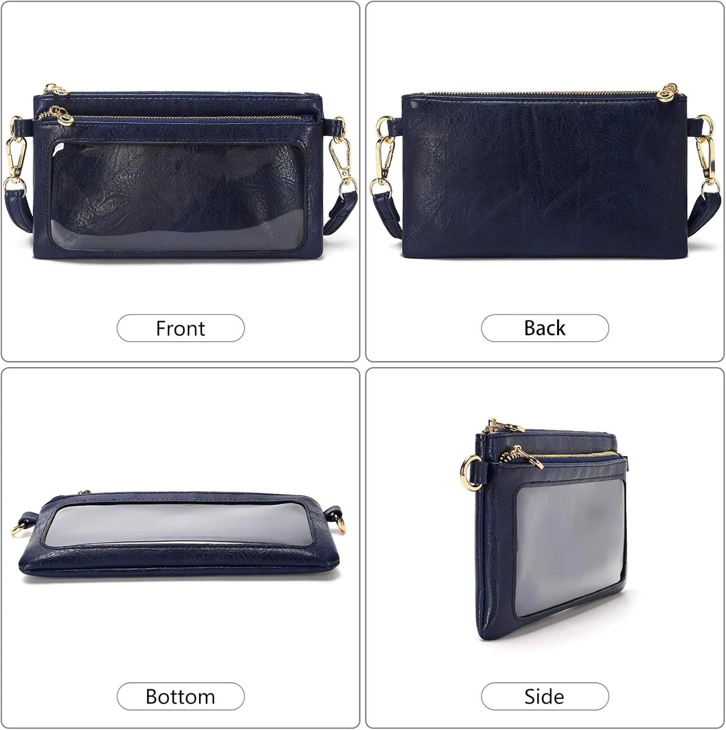 Women's Wallets Leather Small Crossbody Bag Wristlet Clutch Purse Slim Ladies Phone Bags with Shoulder Wrist Straps