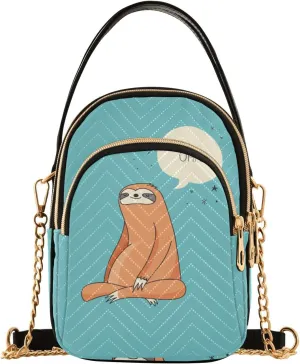 Women's Wave Cross Body Chest Bag, 52 inch Gold Chain Shoulder Handbag Purse