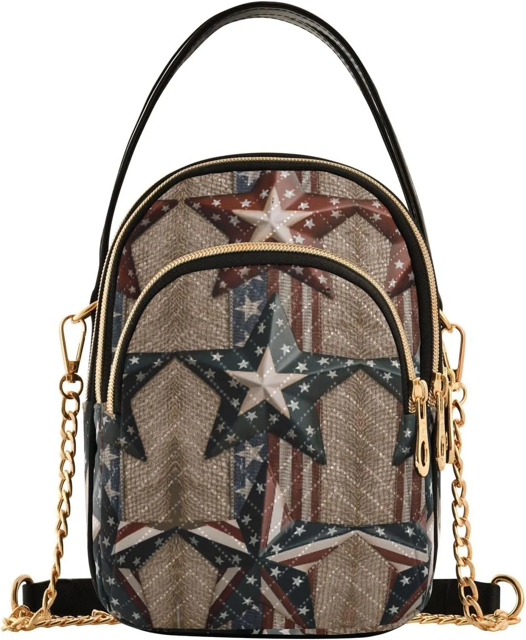 Women's Wave Cross Body Chest Bag, 52 inch Gold Chain Shoulder Handbag Purse