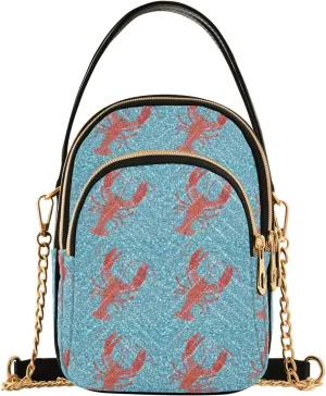 Women's Wave Cross Body Chest Bag, 52 inch Gold Chain Shoulder Handbag Purse