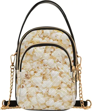 Women's Wave Cross Body Chest Bag, 52 inch Gold Chain Shoulder Handbag Purse
