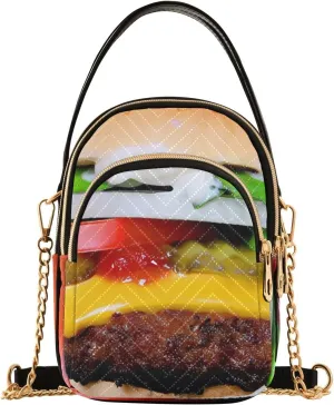 Women's Wave Cross Body Chest Bag, 52 inch Gold Chain Shoulder Handbag Purse