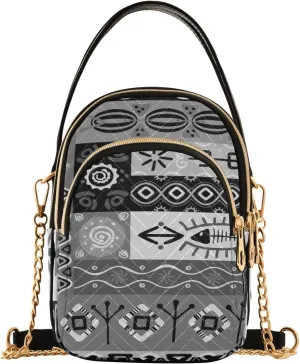 Women's Wave Cross Body Chest Bag, 52 inch Gold Chain Shoulder Handbag Purse