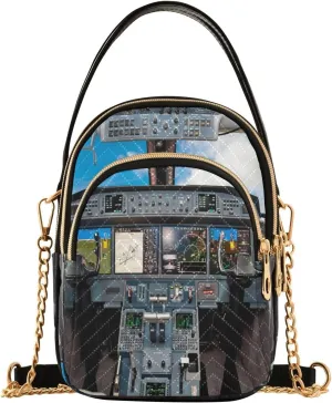 Women's Wave Cross Body Chest Bag, 52 inch Gold Chain Shoulder Handbag Purse