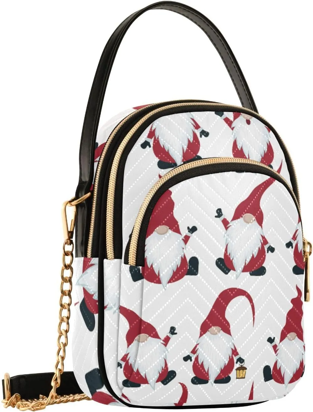 Women's Wave Cross Body Chest Bag, 52 inch Gold Chain Shoulder Handbag Purse