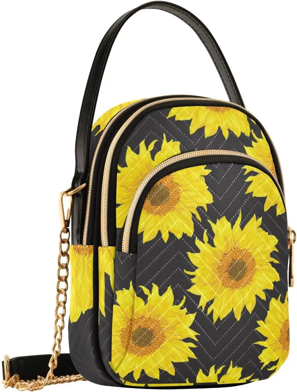 Women's Wave Cross Body Chest Bag, 52 inch Gold Chain Shoulder Handbag Purse