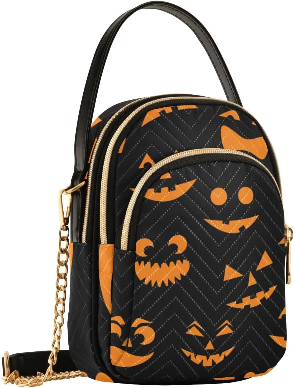 Women's Wave Cross Body Chest Bag, 52 inch Gold Chain Shoulder Handbag Purse