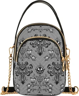 Women's Wave Cross Body Chest Bag, 52 inch Gold Chain Shoulder Handbag Purse