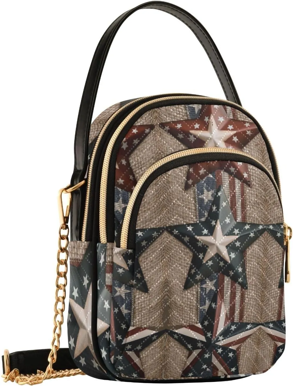 Women's Wave Cross Body Chest Bag, 52 inch Gold Chain Shoulder Handbag Purse