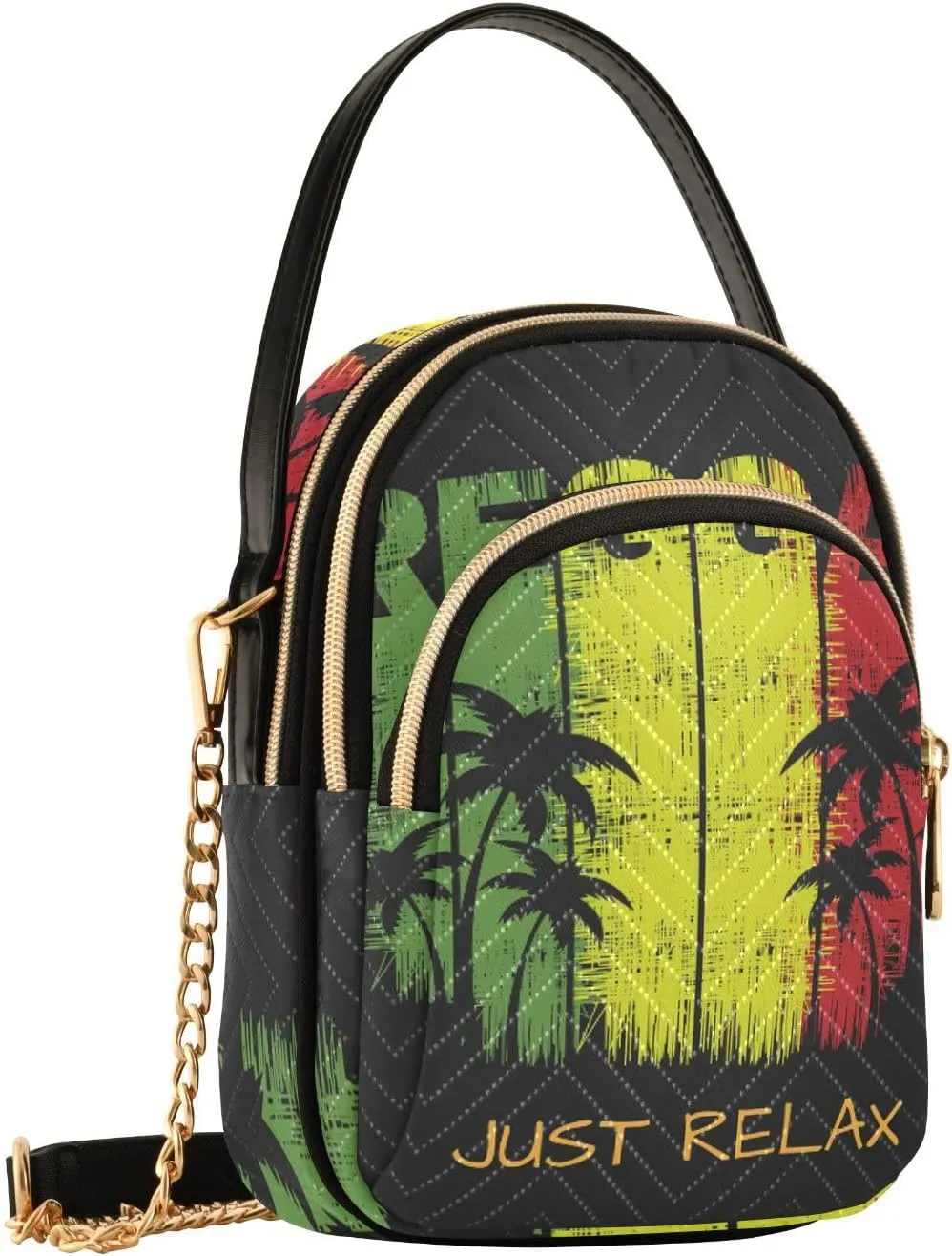 Women's Wave Cross Body Chest Bag, 52 inch Gold Chain Shoulder Handbag Purse