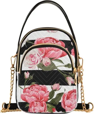 Women's Wave Cross Body Chest Bag, 52 inch Gold Chain Shoulder Handbag Purse