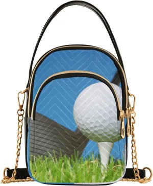 Women's Wave Cross Body Chest Bag, 52 inch Gold Chain Shoulder Handbag Purse