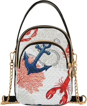Women's Wave Cross Body Chest Bag, 52 inch Gold Chain Shoulder Handbag Purse