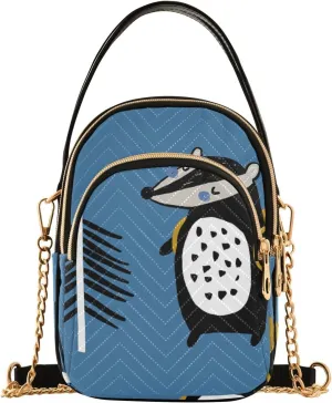Women's Wave Cross Body Chest Bag, 52 inch Gold Chain Shoulder Handbag Purse