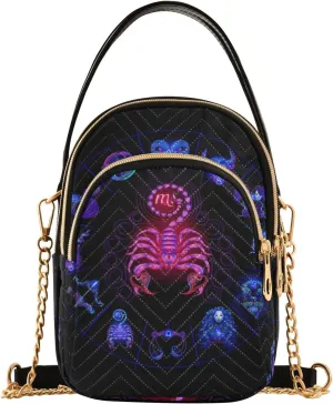 Women's Wave Cross Body Chest Bag, 52 inch Gold Chain Shoulder Handbag Purse