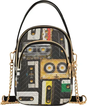 Women's Wave Cross Body Chest Bag, 52 inch Gold Chain Shoulder Handbag Purse
