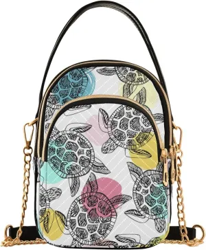 Women's Wave Cross Body Chest Bag, 52 inch Gold Chain Shoulder Handbag Purse