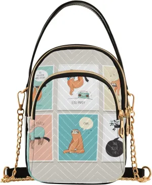 Women's Wave Cross Body Chest Bag, 52 inch Gold Chain Shoulder Handbag Purse