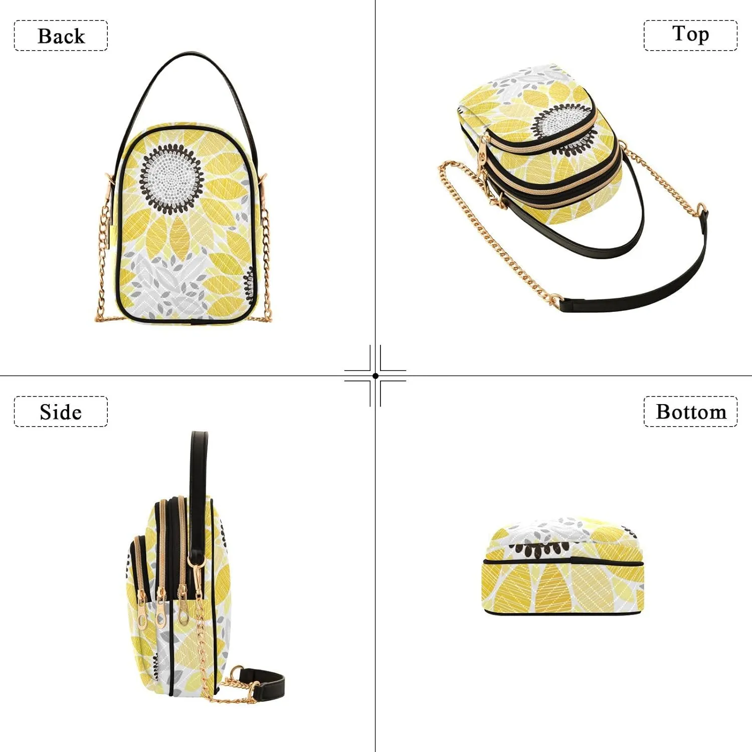 Women's Wave Cross Body Chest Bag, 52 inch Gold Chain Shoulder Handbag Purse