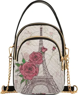 Women's Wave Cross Body Chest Bag, 52 inch Gold Chain Shoulder Handbag Purse