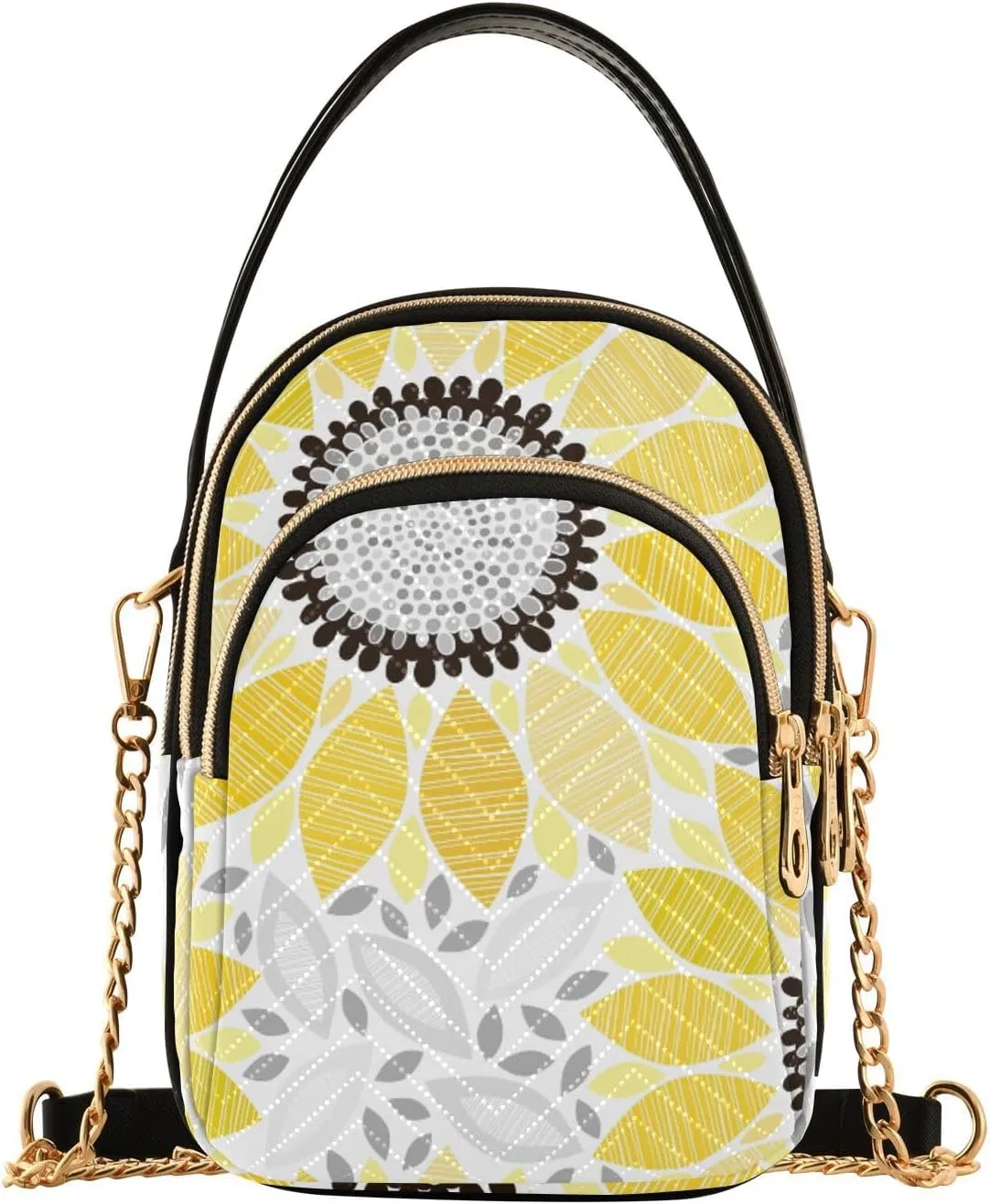 Women's Wave Cross Body Chest Bag, 52 inch Gold Chain Shoulder Handbag Purse