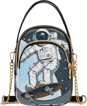 Women's Wave Cross Body Chest Bag, 52 inch Gold Chain Shoulder Handbag Purse