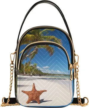 Women's Wave Cross Body Chest Bag, 52 inch Gold Chain Shoulder Handbag Purse