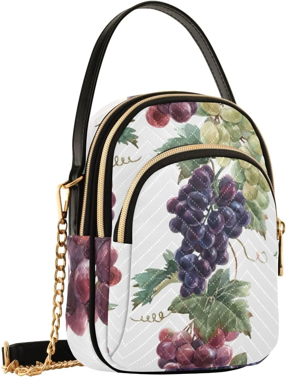 Women's Wave Cross Body Chest Bag, 52 inch Gold Chain Shoulder Handbag Purse
