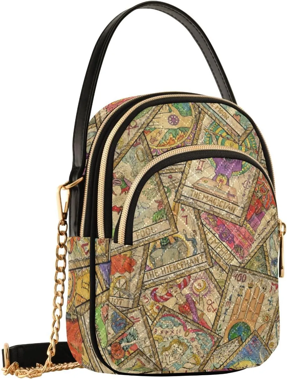 Women's Wave Cross Body Chest Bag, 52 inch Gold Chain Shoulder Handbag Purse