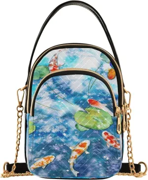 Women's Wave Cross Body Chest Bag, 52 inch Gold Chain Shoulder Handbag Purse