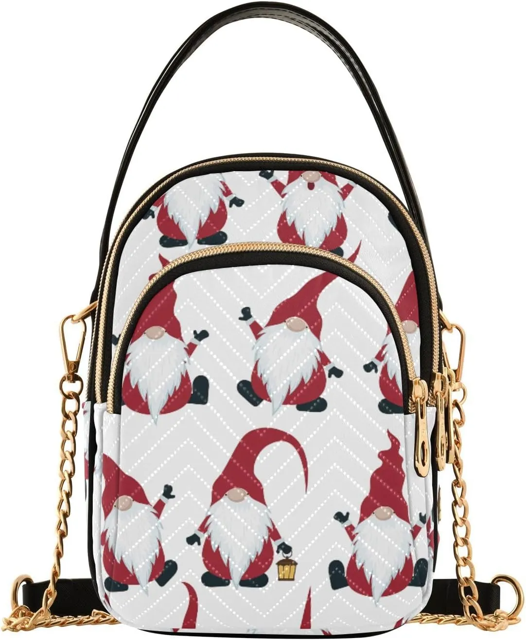 Women's Wave Cross Body Chest Bag, 52 inch Gold Chain Shoulder Handbag Purse