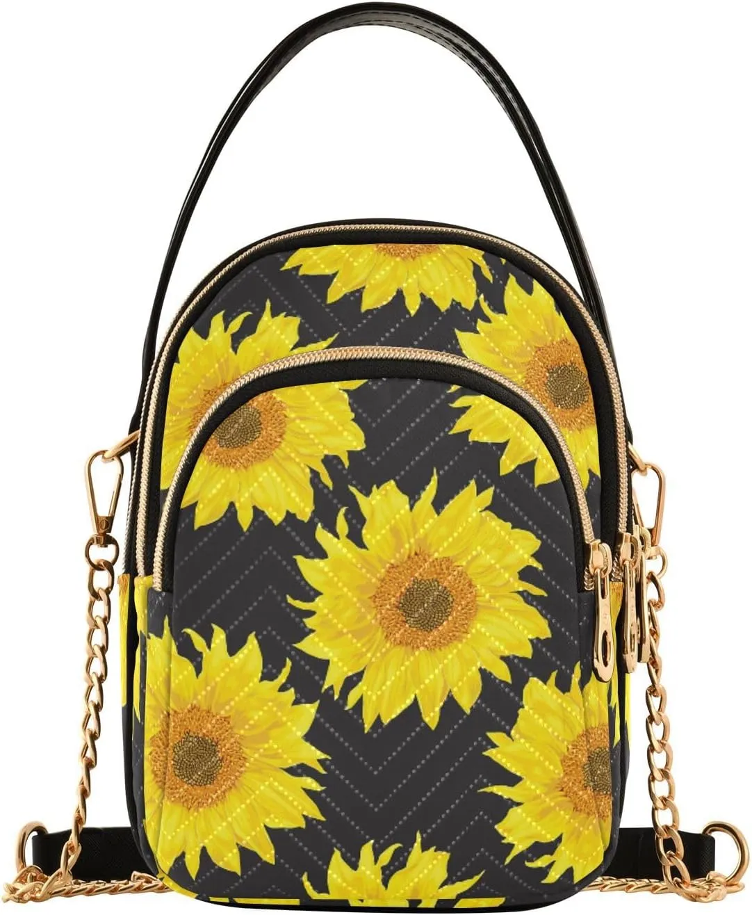 Women's Wave Cross Body Chest Bag, 52 inch Gold Chain Shoulder Handbag Purse